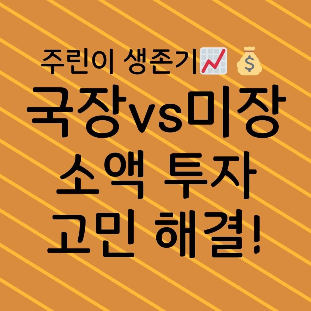 주린이 생존기 국장 vs 미장 소액 투자 고민 해결!