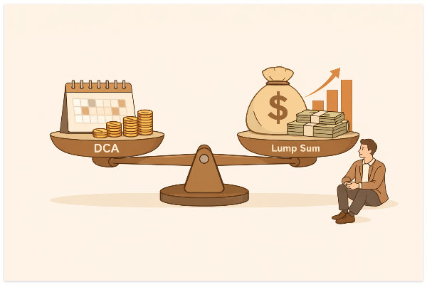 적립식과 거치식의 구조적 차이를 보여주는 비교 일러스트
