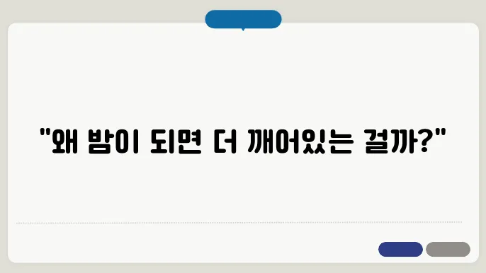 잠이 오지 않는 이유