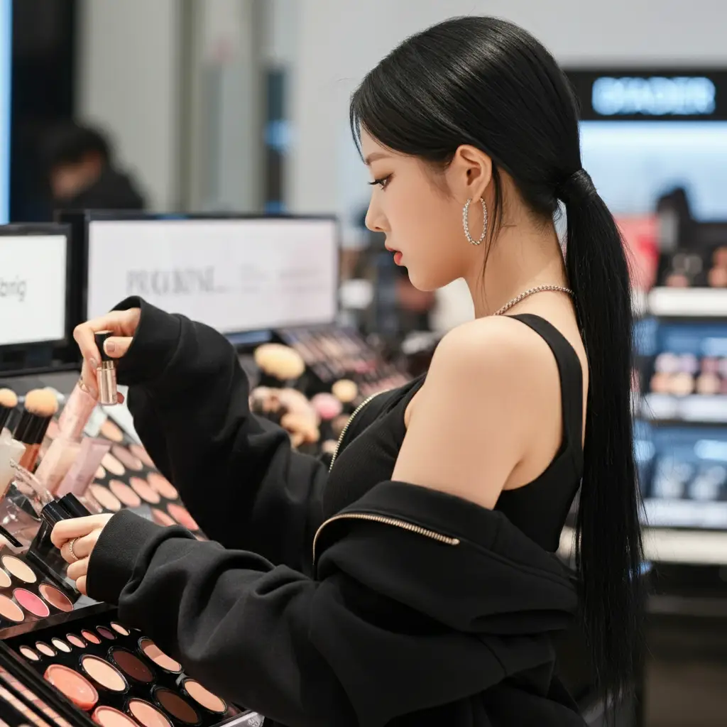 화장품을 쇼핑하는 여성