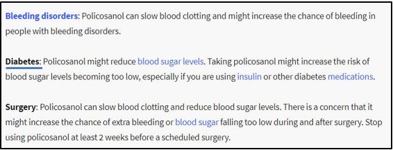 폴리코사놀의 효능-혈당이 감소된다는 연구결과