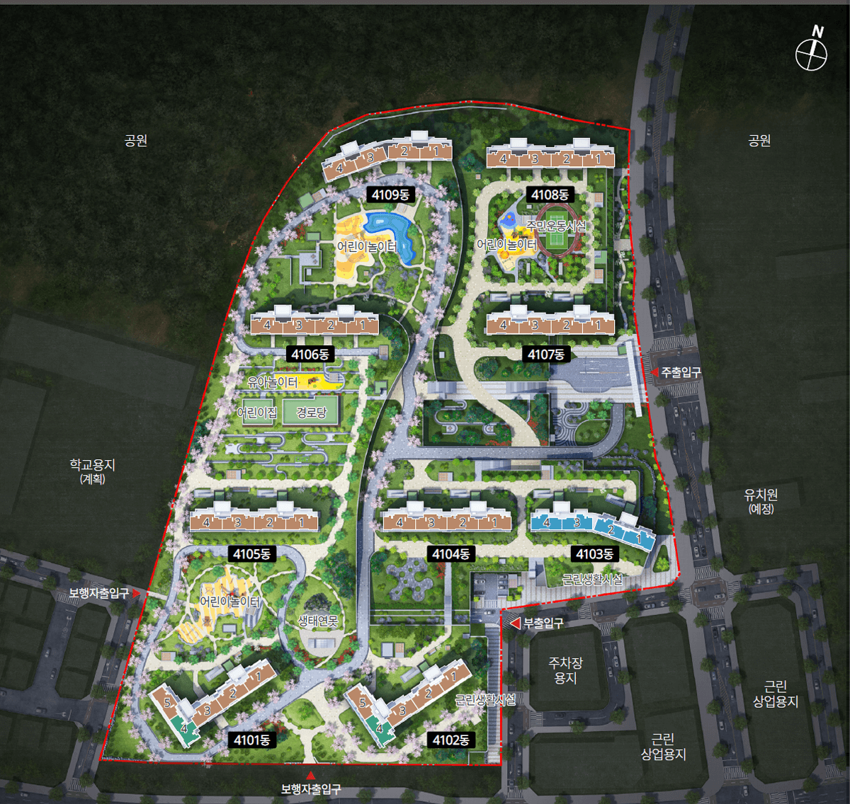동탄 호반써밋 단지배치도