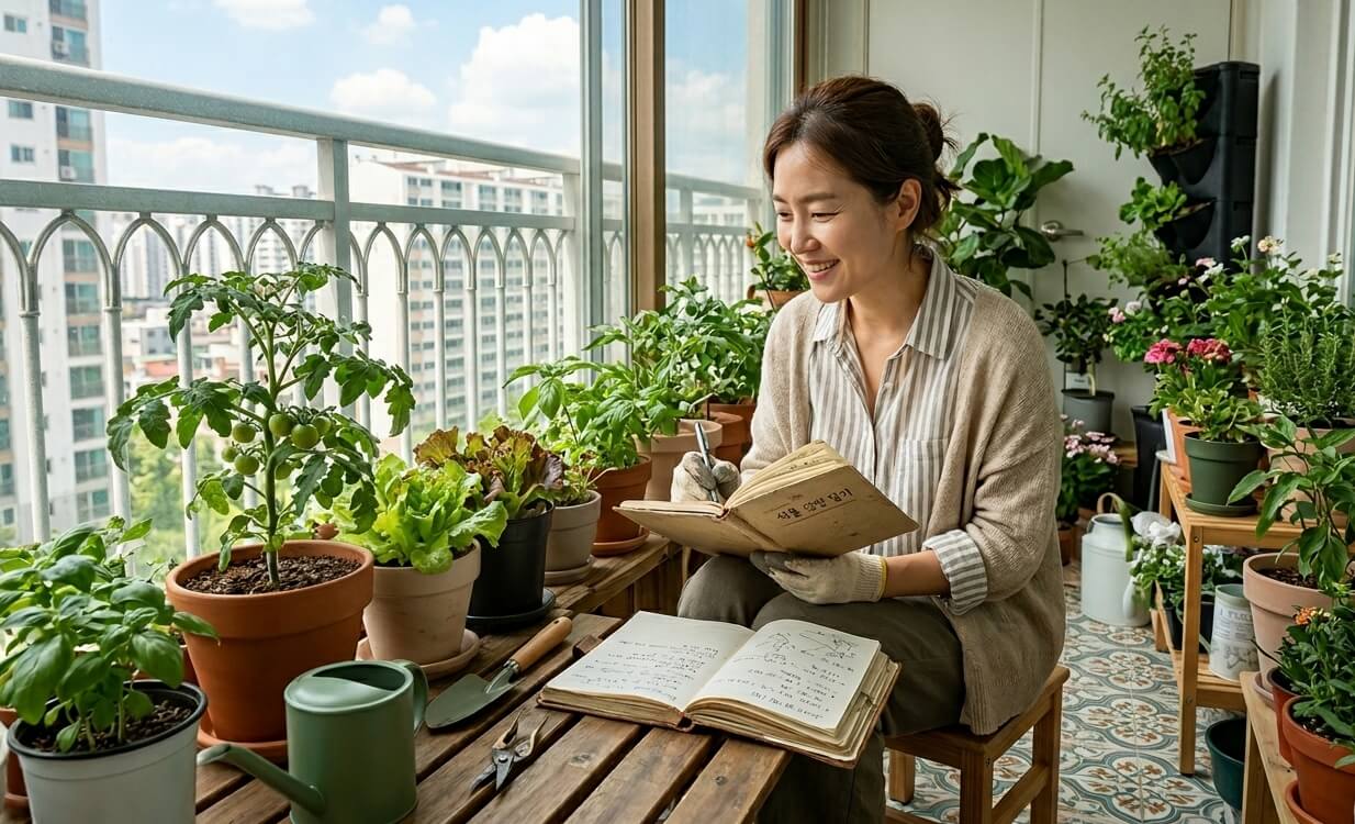베란다 텃밭 식물 성장 일기