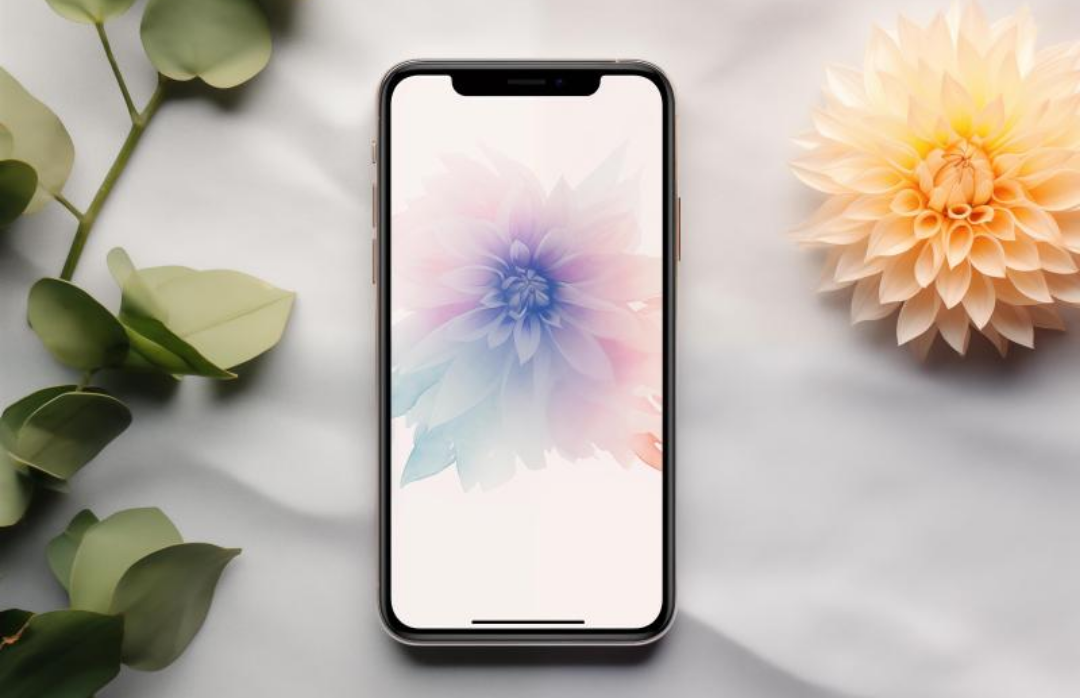 스마트폰의 배경화면이 보인다.