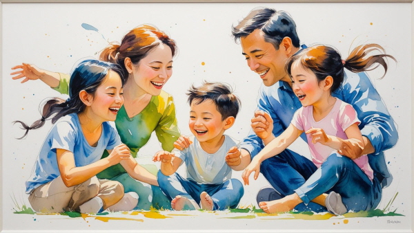 경계를 세운다는 것은 ESFP 부모의 밝은 에너지를 억누르는 것이 아니라, 그 밝음이 지치지 않도록 보호하는 리듬을 만드는 일입니다에 관한 그림