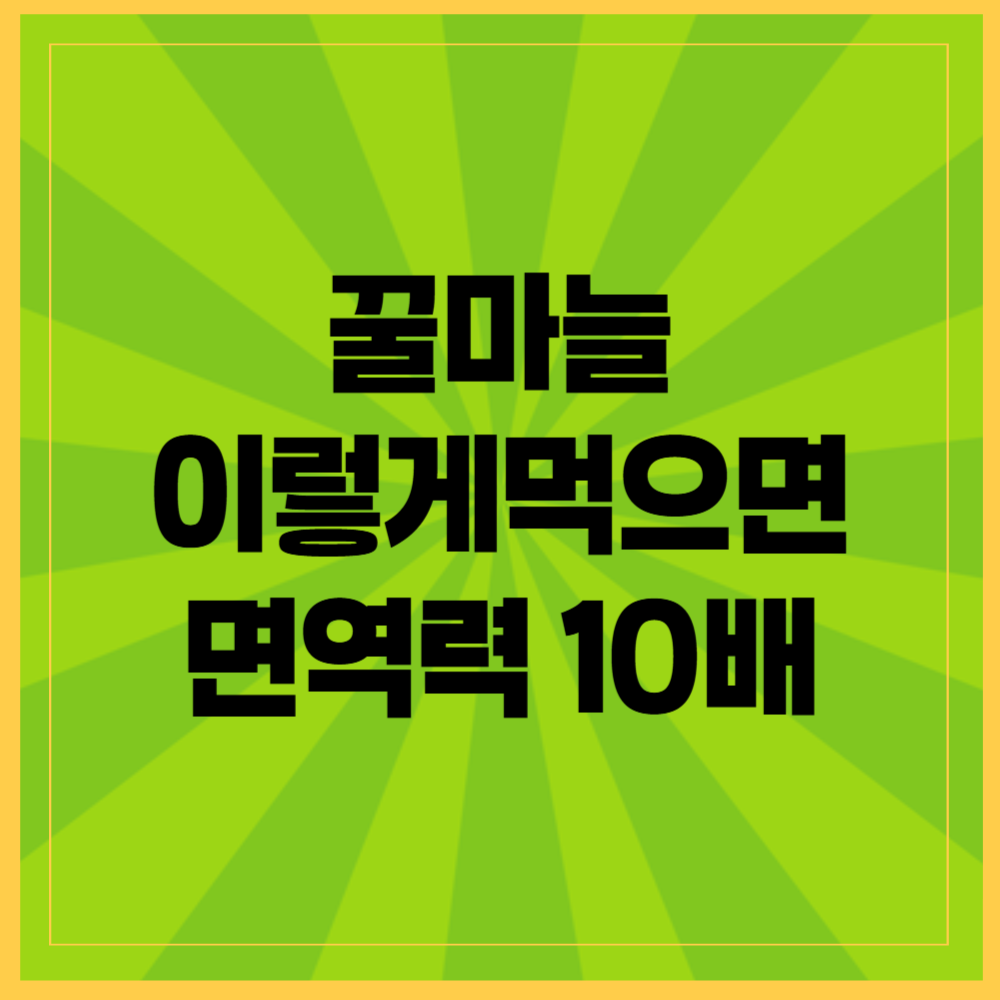 꿀마늘 효능