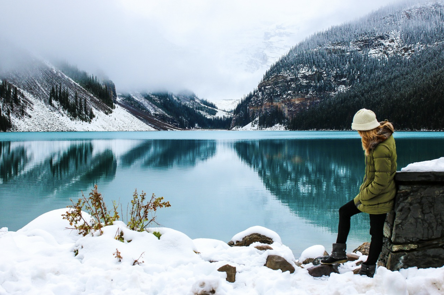 눈덮인 캐나다 밴프