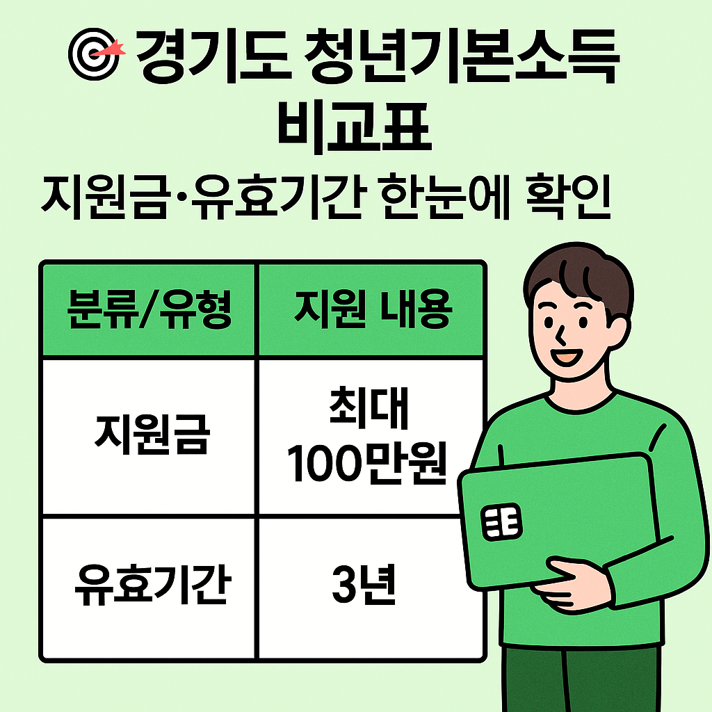 2025 청년기본소득 분기별 신청기간 및 지역화폐 지급 일정