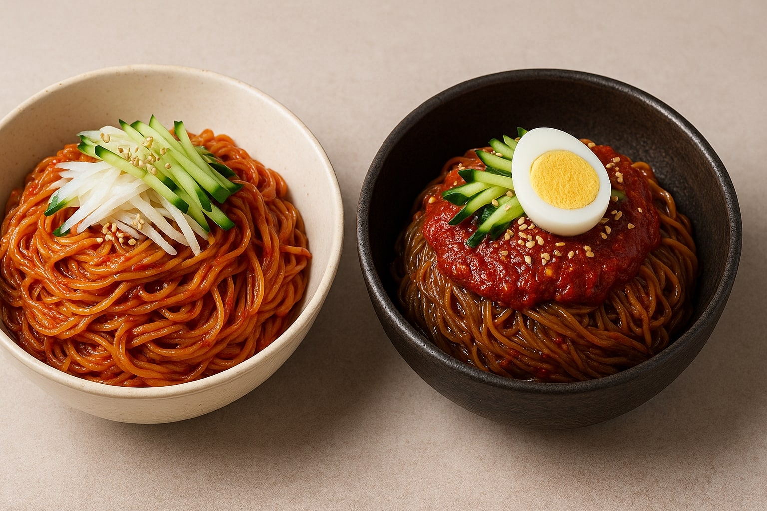 비빔국수와 비빔냉면의 차이점