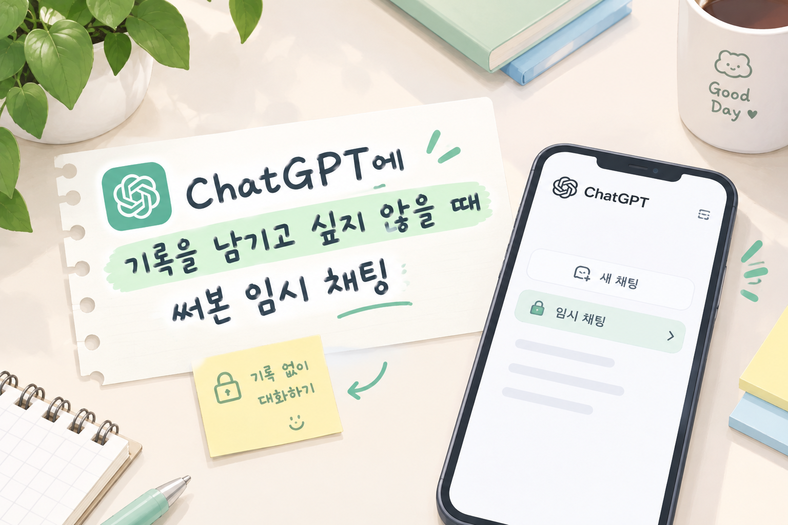 ChatGPT 채팅 목록이 쌓여서, 임시 채팅을 써봤어요