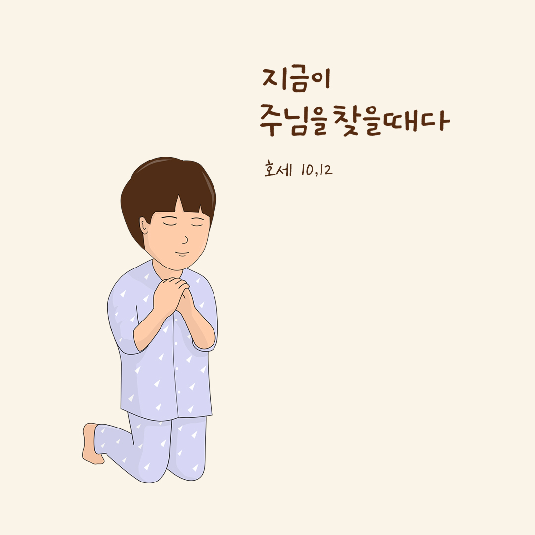 지금이 주님을 찾을 때다. (호세 10,12) by 피어나네 성경 말씀 카드 성경구절 이미지