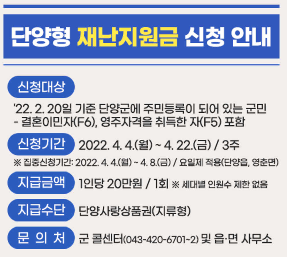 단양형 재난지원금