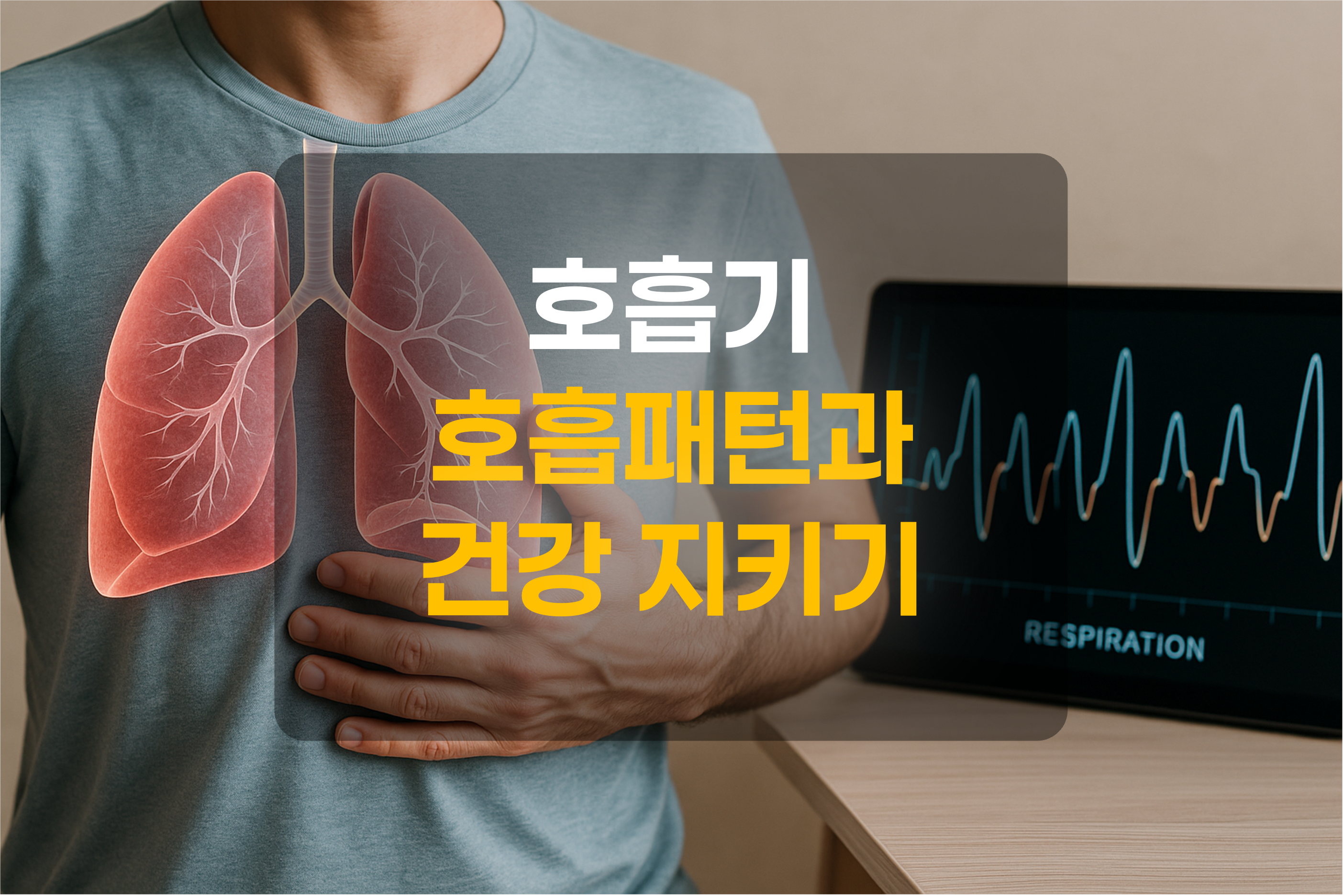 호흡패턴과 폐를 이미지화 한 그림