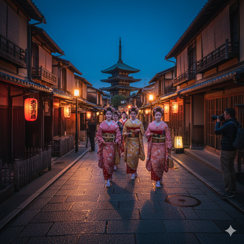 일본의 정서를 느낄수있는 기온거리