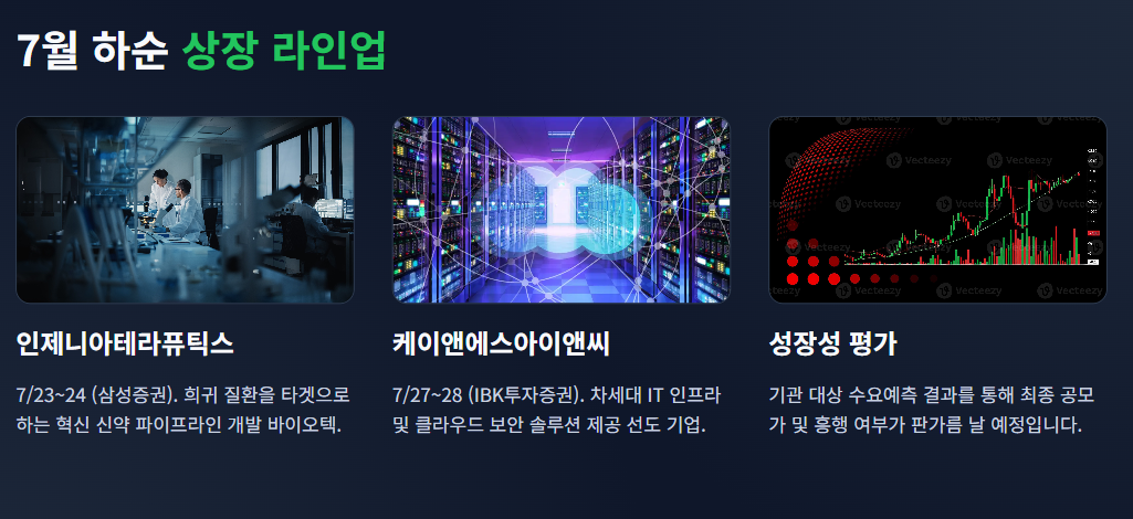 7월 공모주 청약일정