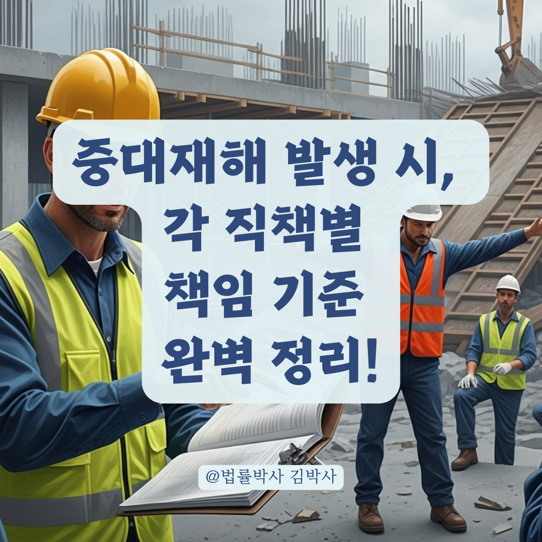 중대재해 발생 시, 회사 내부 역할에 따라 달라지는 법적 책임 총정리.