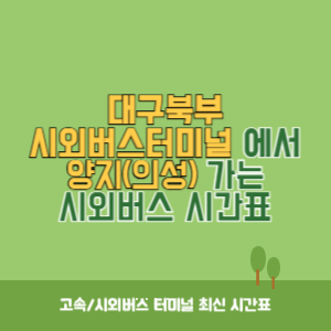 대구북부시외버스터미널에서 양지(의성) 가는 시외버스 시간표 최신정보