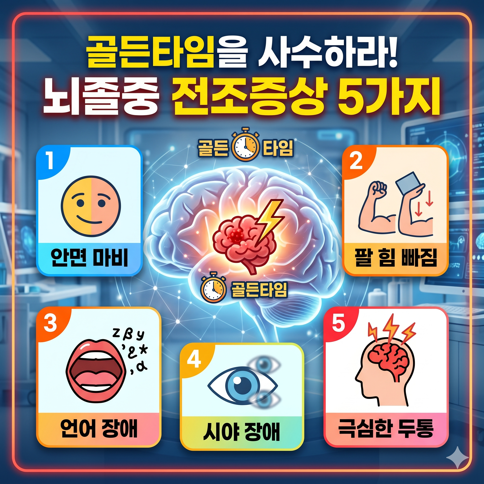 뇌졸중 전조증상 5가지: 골든타임을 지키는 생명의 신호