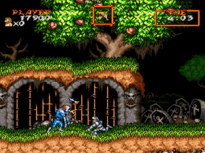 활을-이용하여-몬스터를-처치하는-화면