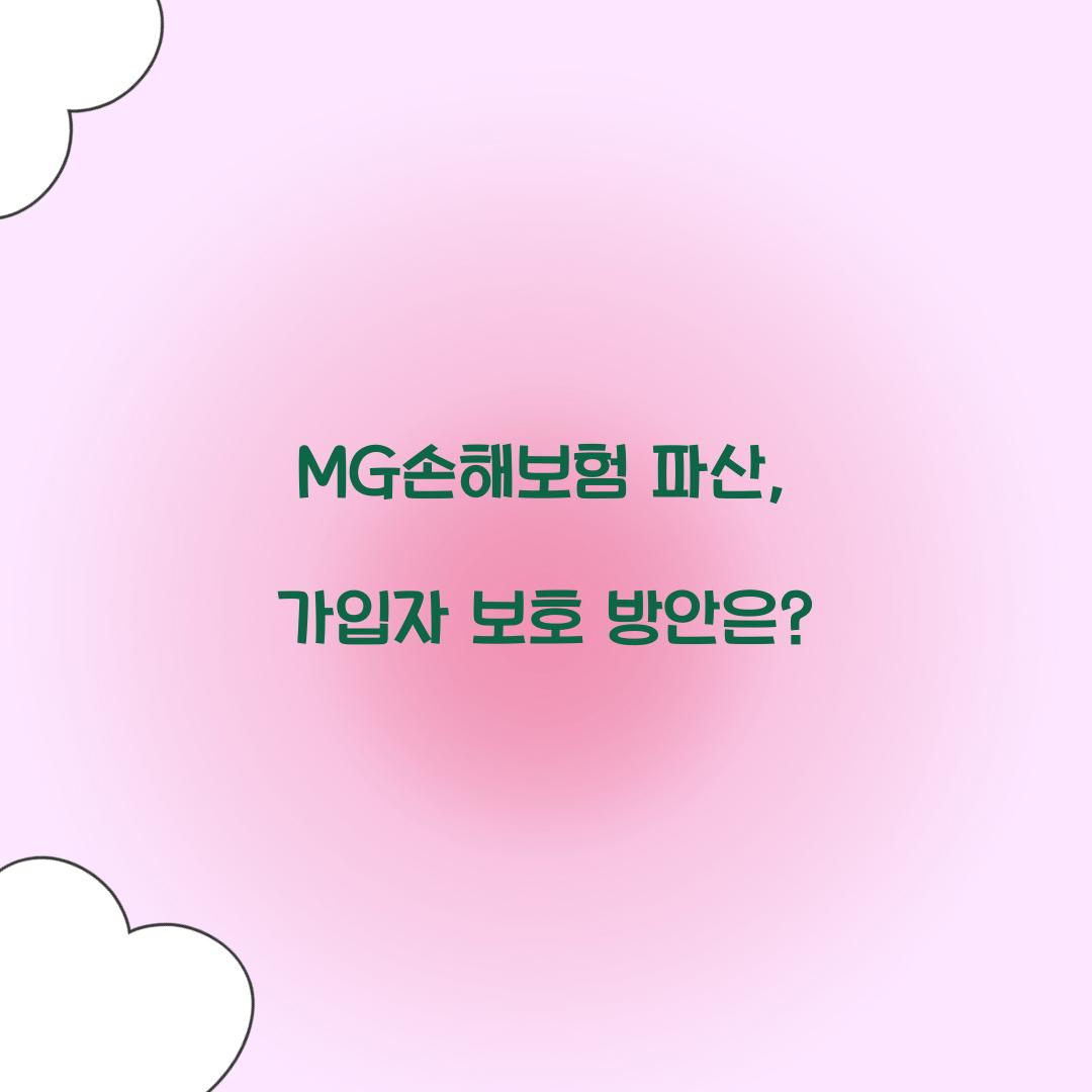 MG손해보험 파산