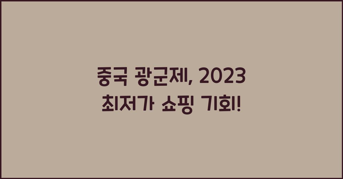 중국 광군제