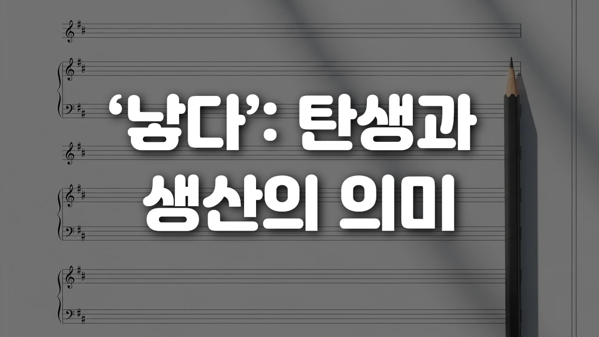 낳다 탄생과 생산의 의미