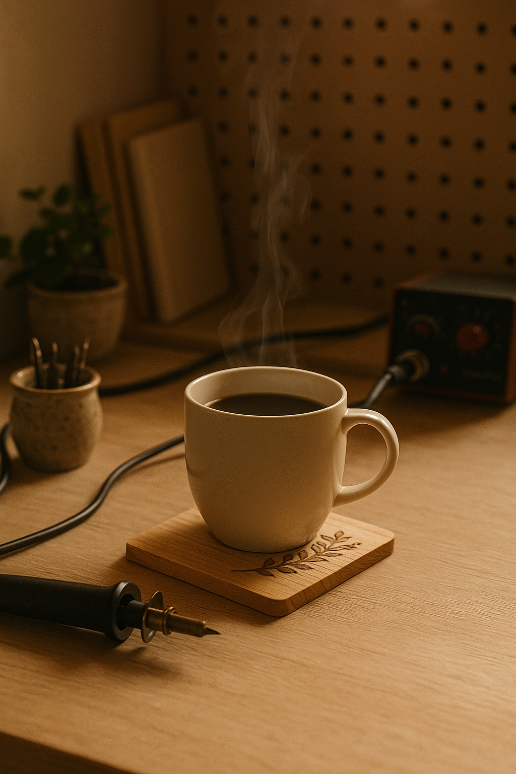 공방의 따뜻한 공기와 커피 한잔