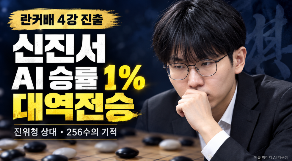 신진서 AI 승률 1% 대역전승 총정리｜진위청 상대 256수 기적&middot;란커배 4강 진출&middot;역전 이유