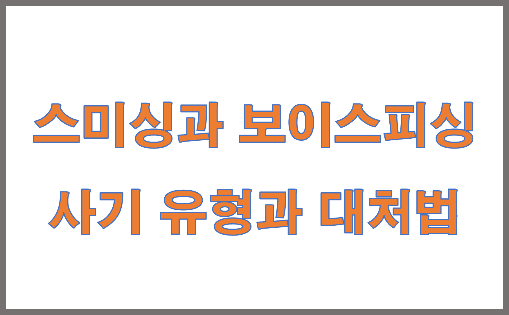 스미싱과 보이스피싱 사기 유형과 대처법