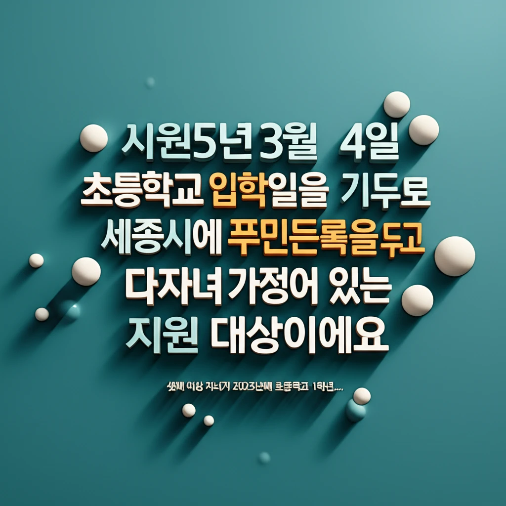 세종시 2025년 셋째 자녀 입학금 ..