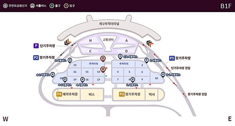 인천공항-제1여객터미널-주차장-안내하는-그림