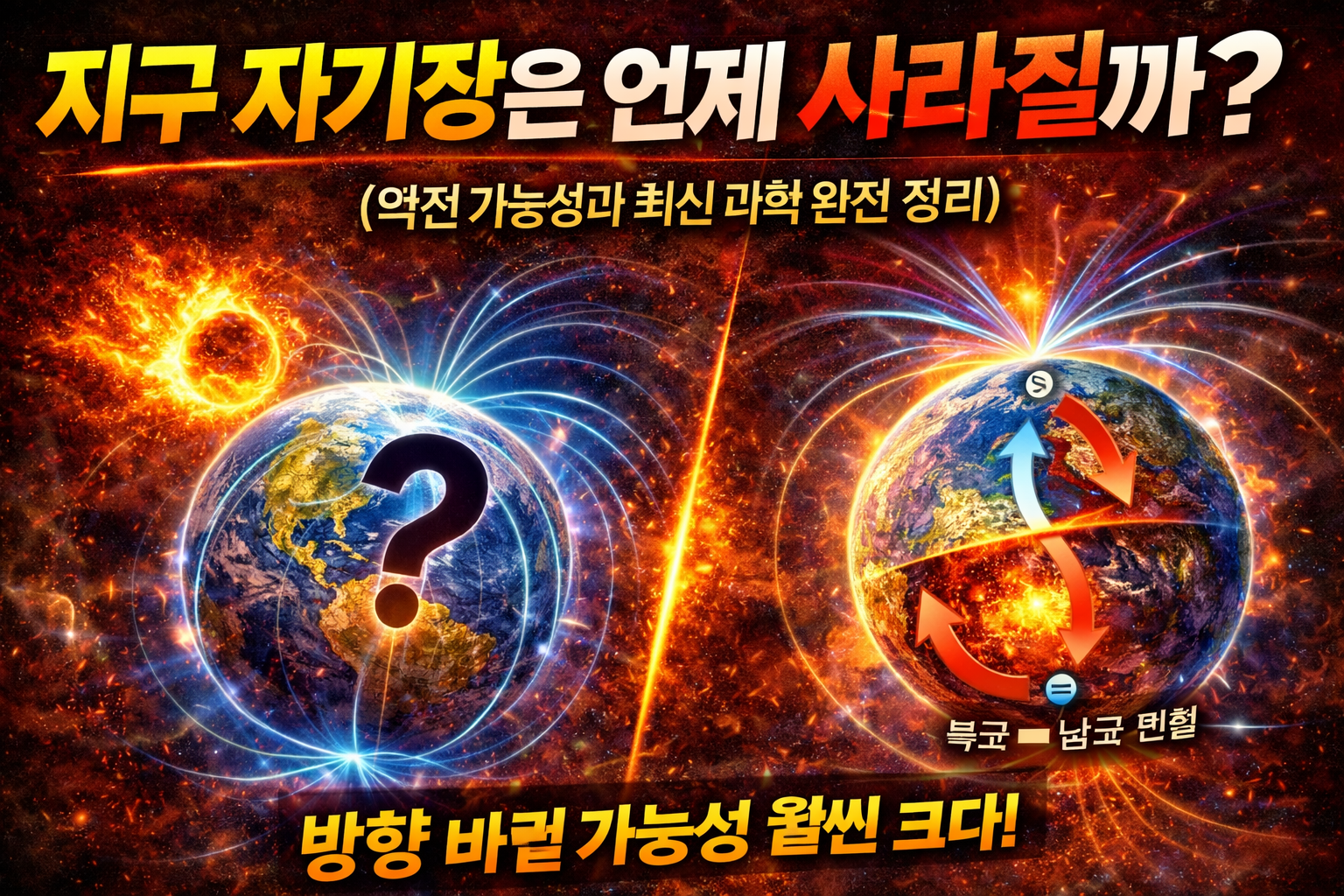 지구 자기장은 언제 사라질까? 역전 가능성과 현실 위험 완전 정리