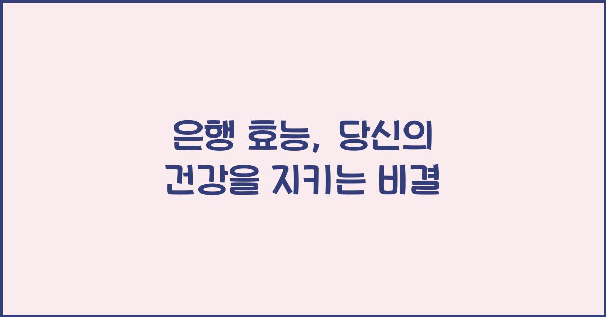 은행 효능