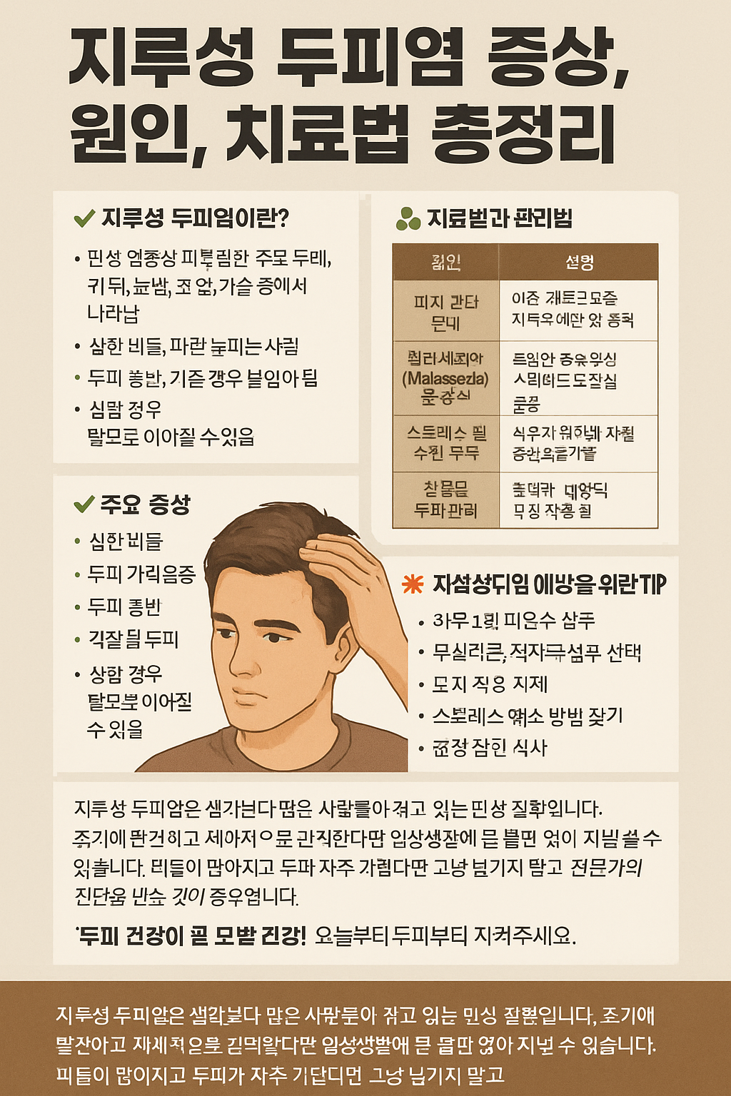 지루성 두피염 증상, 원인,치료법 총정리
