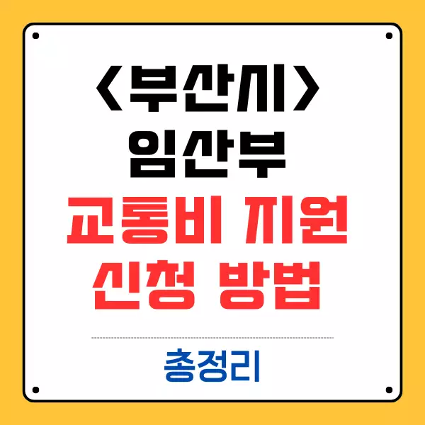 부산시 임산부 교통비 지원 신청 방법부터 준비서류까지