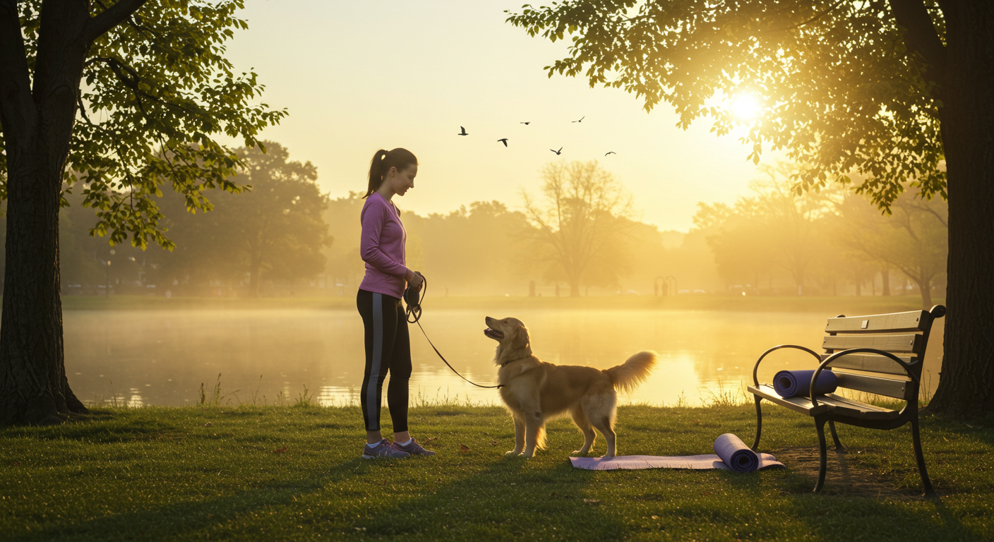반려견과 함께 산책과 놀이를 통한 교감이 만드는 자기 계발의 시간에 관한 이미지