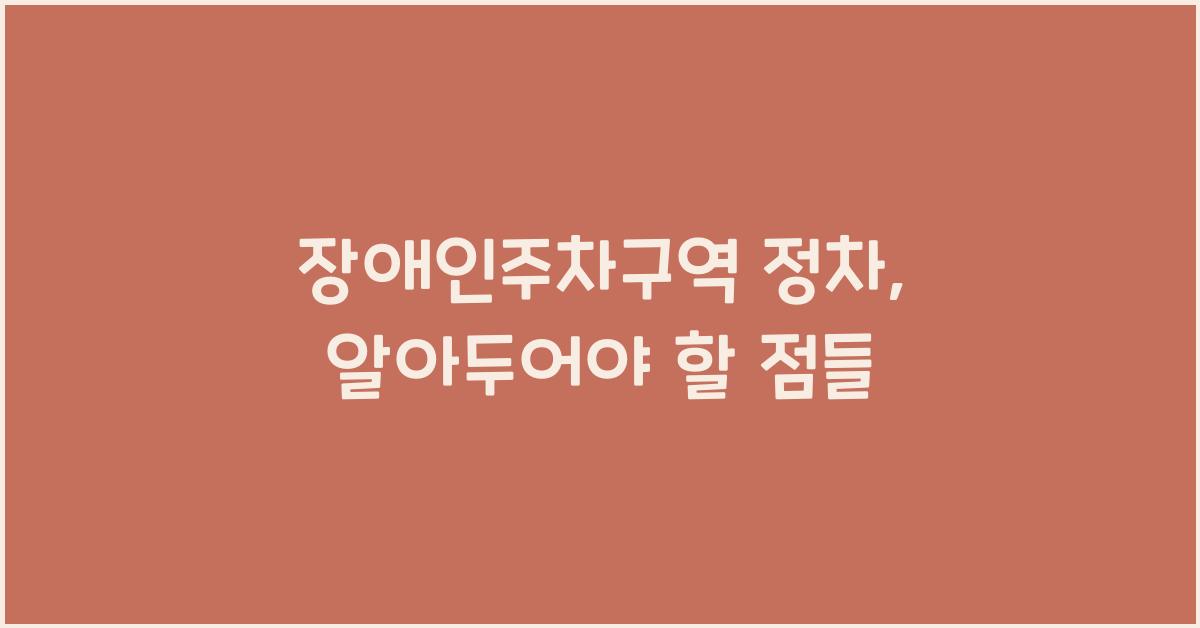 장애인주차구역 정차