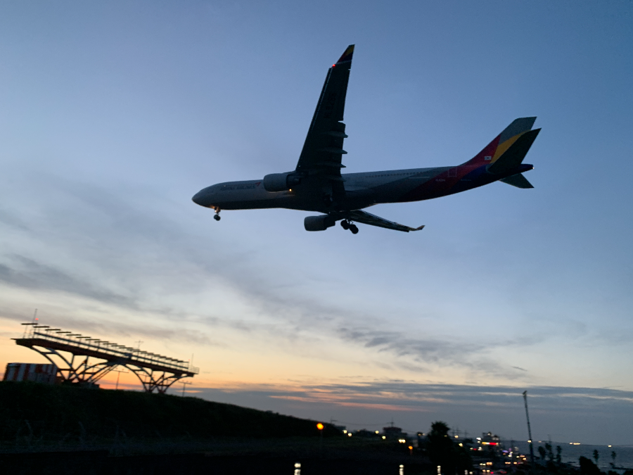 제주국제공항 착륙모습