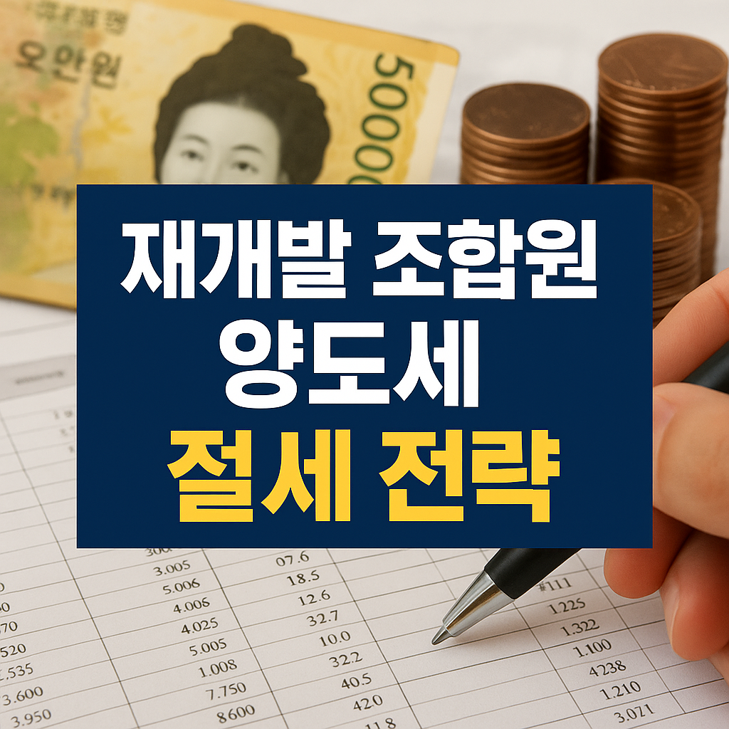 재개발 조합원 양도세 절세 전략