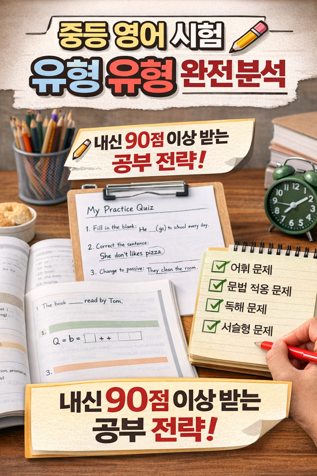 중학교 내신 90점을 받기 위한 단계별 영어 공부 전략 가이드