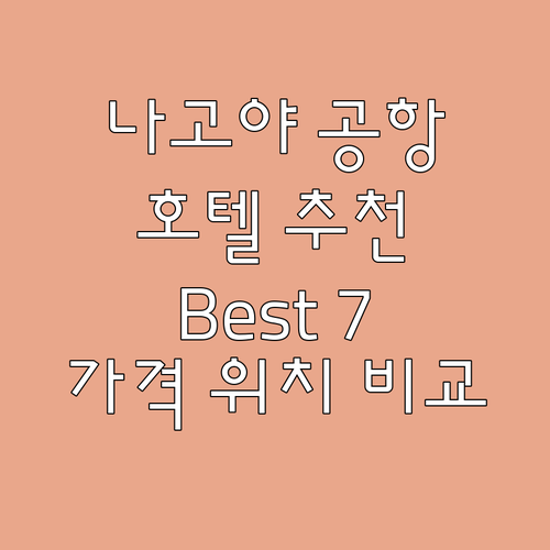 나고야 주부 국제공항 근처 추천 호텔..