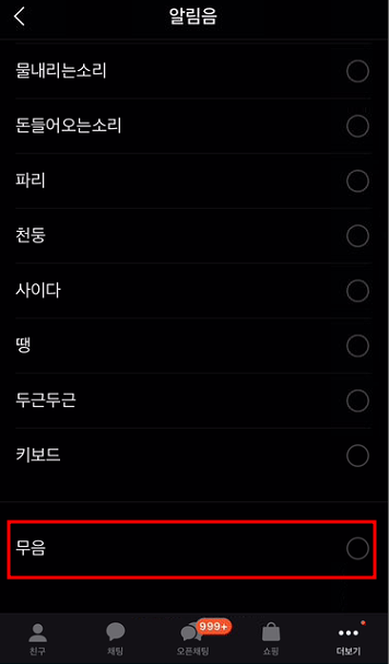 카카오톡 모바일 설정