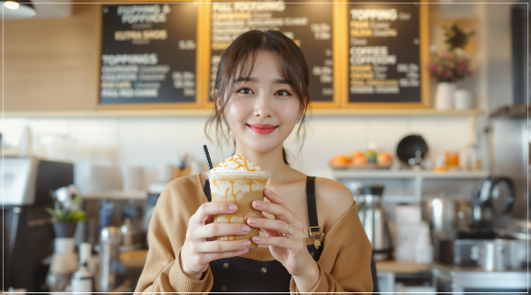 개인맞춤형-커피를-들고있는-젊은여성