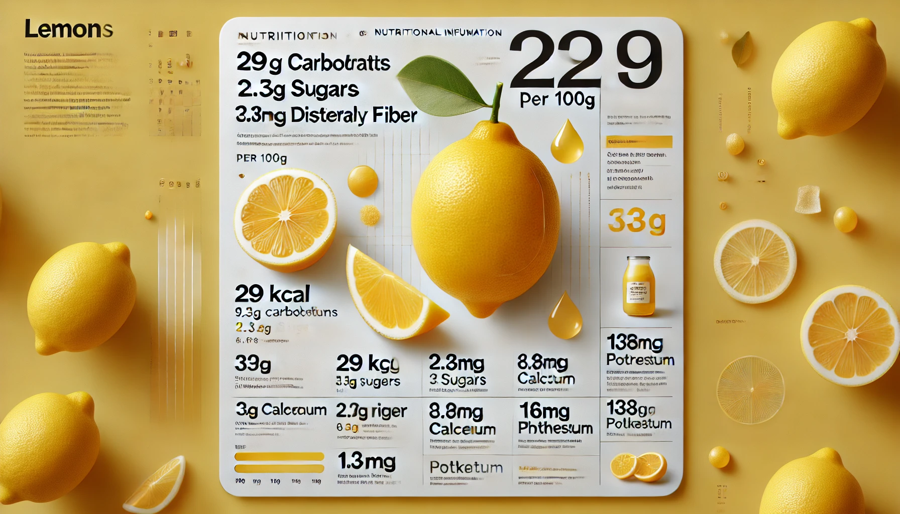 레몬의 영양 정보 (100g 기준)