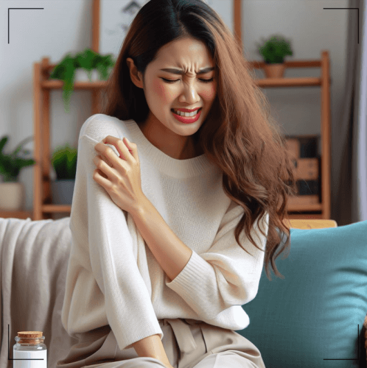 옻닭먹고 가려운 여성