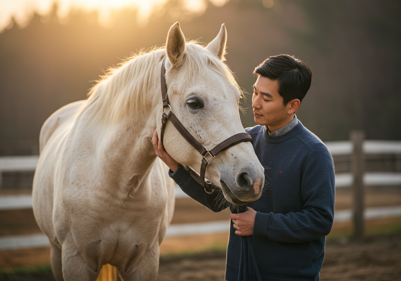 말과 교감하거나 쓰다듬는 꿈 - 조화로운 관계