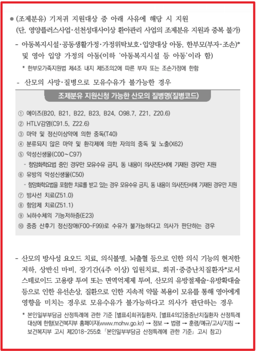 저소득층 기저귀 조제분유 지원 신청방법