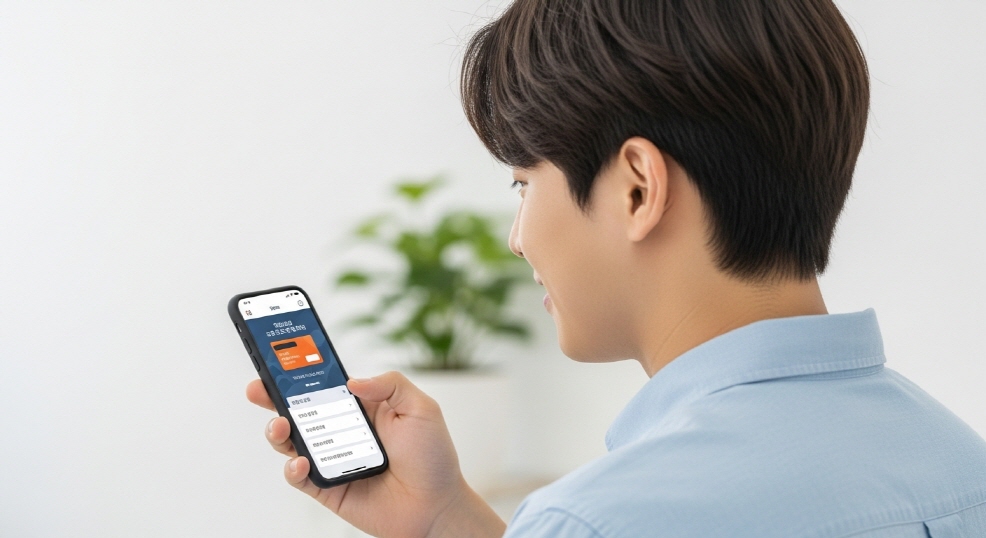 카드로 쿠폰 신청하는 화면