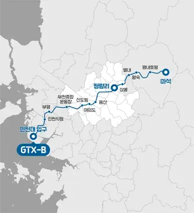 GTX-B 노선도