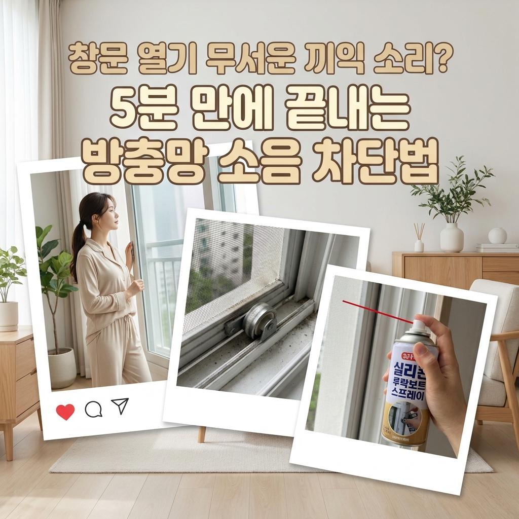방충망 롤러 소음 해결! 끼익 소리 잡는 셀프 점검 윤활제 사용법